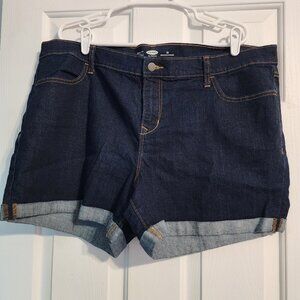 Women's Size 18 Old Navy Cuffed Stretch Semi Fitted Denim Shorts